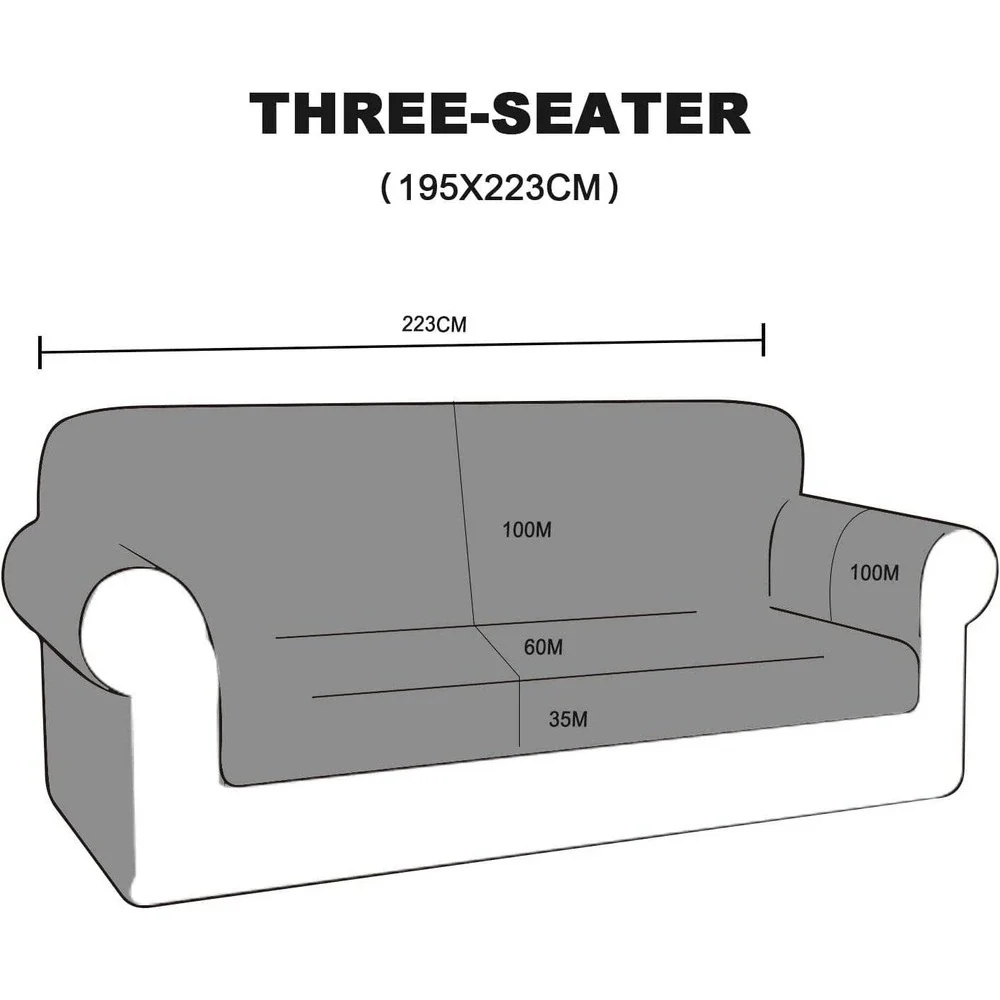 Dark Brown Sofa Slip Cover Waterproof Anti-Slip Cover with Elastic Strap LOLANBO